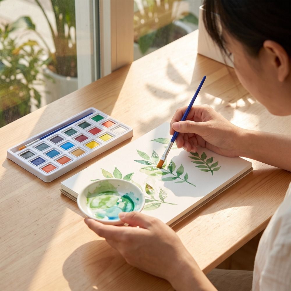Watercolor Paint Set Solid Pigment - مجموعة ألوان مائية محمولة، ألوان مائية