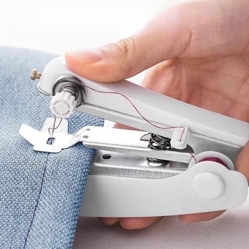 ماكينة خياطة محمولة صغيرة بيضا - مراجعة Mini Electric Sewing Machine Handheld وسعره