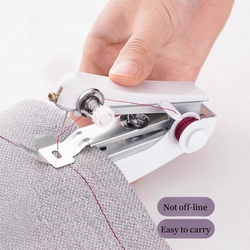 ماكينة خياطة محمولة صغيرة بيضا - مراجعة Mini Electric Sewing Machine Handheld وسعره