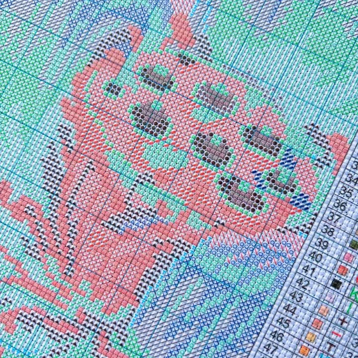 [CC4270 - سنة سعيدة] مجموعة أد - مراجعة Cross Stitch Stamped Kits Beginners وسعره