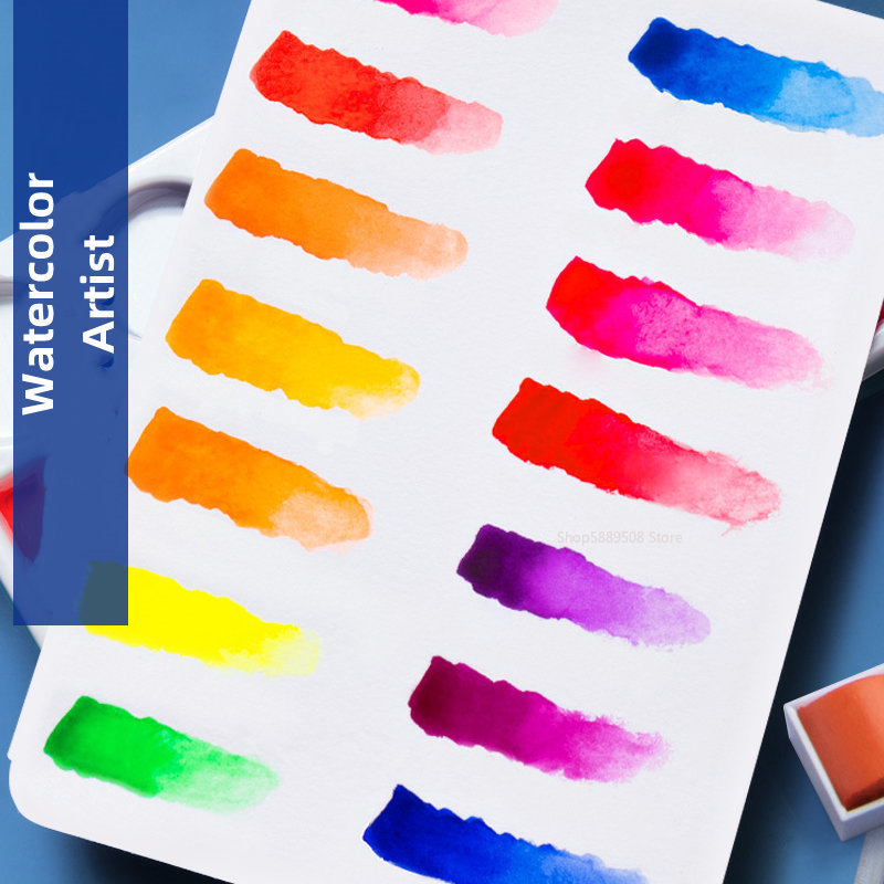 ألوان مائية سادة للفنانين بيكا - مراجعة Watercolor Paint Set Solid Pigment وسعره