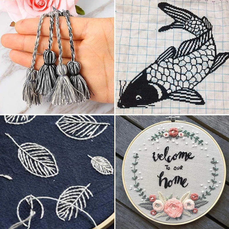 خيط تطريز بغرز متقاطعة لإكسسوا - مراجعة Cotton Embroidery Thread Skeins وسعره